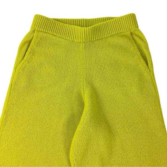 THE ELDER STATESMAN Size S 100% Cashmere Knit Pants Chartreuse Green Yellow Pant - Picture 4 of 7